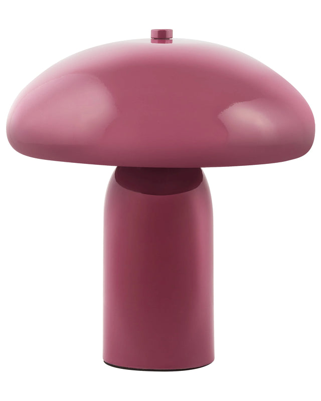 Table Lamp Burgundy Iron Metal Base 22 cm Single Light Modern Design Home Accessories Living Room Beliani