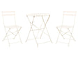 3 Piece Bistro Set Off-White Metal Folding Slatted Seat Back Outdoor Beliani