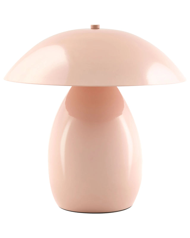 Table Lamp Pastel Pink Iron Metal Base 30 cm Single Light Modern Design Home Accessories Living Room Beliani