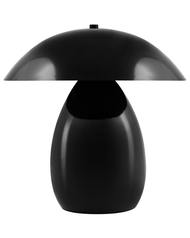 Table Lamp Black Iron Metal Base 30 cm Single Light Modern Design Home Accessories Living Room Beliani