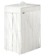 Laundry Basket White Bamboo Lid Metal Frame Fabric Liner Foldable Bathroom 72 l Beliani