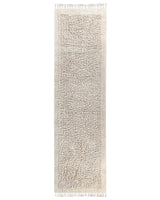 Area Rug Light Beige Cotton 80 x 300 cm Shaggy Rectangular with Tassels Boho Style Beliani
