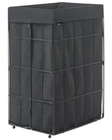 Laundry Basket Black Metal Frame Fabric Liner Foldable Handmade Bathroom 72l Beliani