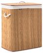 Laundry Basket Brown Fabric with Lid and Removable 2 Compartments Liner Foldable Bathroom Handmade 100l Beliani