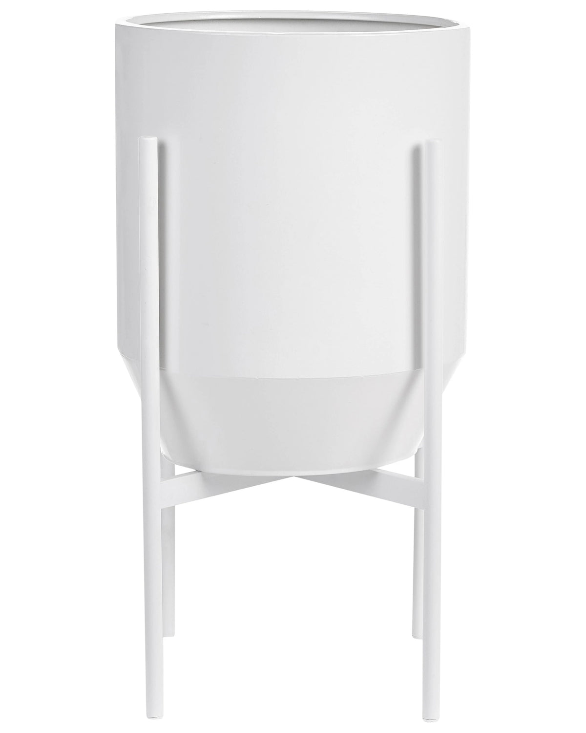Plant Stand White Iron 33 x 33 x 62 cm Indoor Metal Flower Modern Industrial Standing Planter Beliani