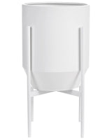 Plant Stand White Iron 33 x 33 x 62 cm Indoor Metal Flower Modern Industrial Standing Planter Beliani