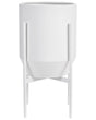 Plant Stand White Iron 33 x 33 x 62 cm Indoor Metal Flower Modern Industrial Standing Planter Beliani