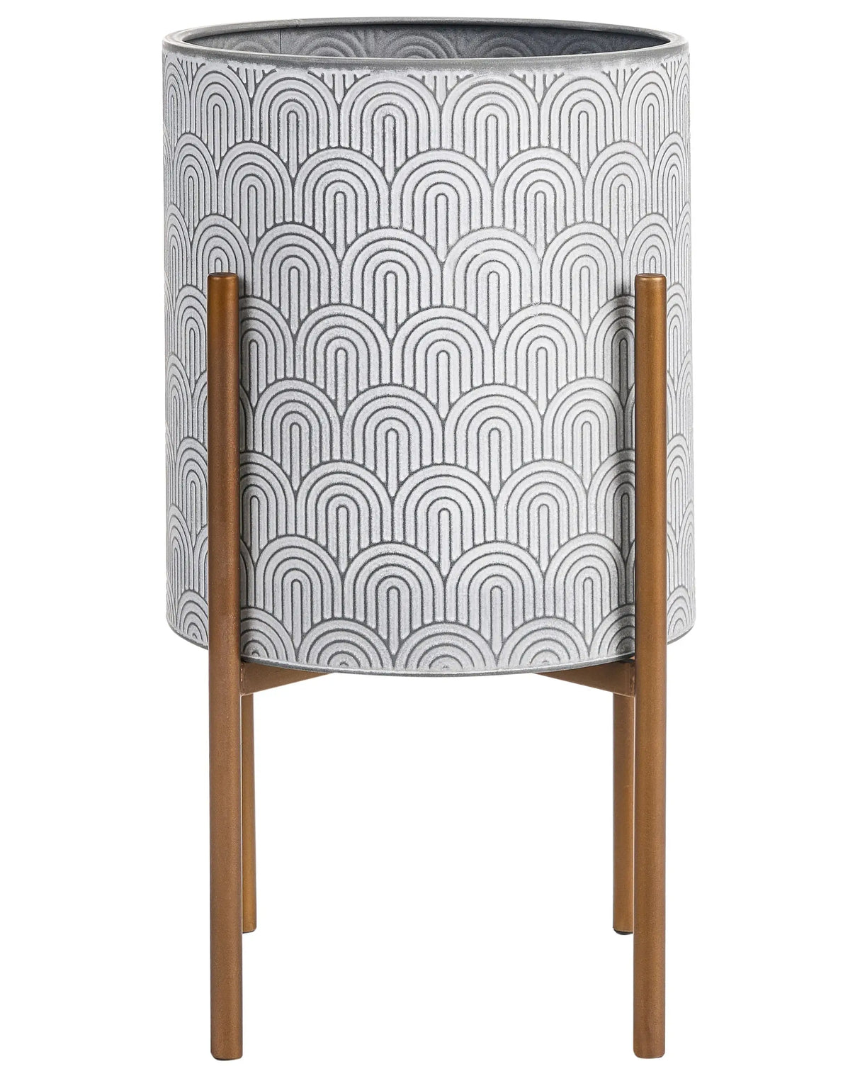 Plant Stand Light Grey Iron 31 x 31 x 58 cm Indoor Metal Flower Modern Industrial Standing Planter Beliani