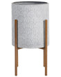 Plant Stand Light Grey Iron 31 x 31 x 58 cm Indoor Metal Flower Modern Industrial Standing Planter Beliani