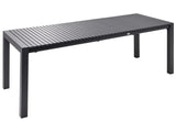 Extending Garden Table Dark Grey Aluminium 160/220 x 90 cm Powder-Coated Outdoor Furniture Modern Beliani