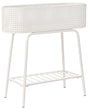Raised Planter Box White Elevated Plant Pot Metal with Shelf Indoor Outdoor Garden Bed Beliani