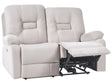 Recliner Sofa 2 Seater Beige Velvet Electric Adjustable Back and Footrest with LED Light Modern Living Room Beliani