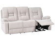 Recliner Sofa 3 Seater Beige Velvet Electric Adjustable Back and Footrest with LED Light Modern Living Room Beliani