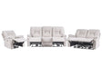 Living Room Set 3 and 2 Seater Armchair Beige Electric Recliner with LED Light Velvet Adjustable Back and Footrest Beliani