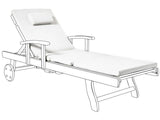 Garden Sun Lounger Cushion Off-White Linen Polyester Seat Backrest Pad Modern Design Outdoor Pad Beliani
