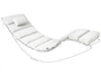 Sun Lounger Pad Cushion Off-White Polyester UV Resistant with Ties and Headrest Thick Cushion Beliani