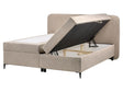 Box Spring Bed with Storage Taupe Fabric Upholstery EU King Size 5ft3 Lift Up Ottoman Headboard Water-Repellent Beliani
