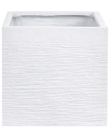 Plant Pot Planter Solid White Fibre Clay Square 30 x 28 cm UV Resistance Beliani