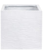 Plant Pot Planter Solid White Fibre Clay Square 30 x 28 cm UV Resistance Beliani