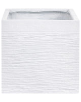 Plant Pot Planter Solid White Fibre Clay Square 40 x 38 cm UV Resistance Beliani