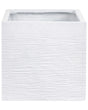 Plant Pot Planter Solid White Fibre Clay Square 40 x 38 cm UV Resistance Beliani