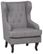 Wingback Chair Grey Upholstered Black Legs Scandinavian Style Beliani