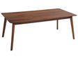 Dining Table Dark Walnut 200 x 100 cm Wooden Legs Rectangular Minimalistic Scandinavian Kitchen Beliani