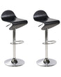 Set of 2 Bar Stools Black with Footstool Swivel Gas Lift Adjustable Height Modern Beliani