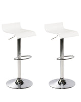 Set of 2 Bar Stools White with Footstool Swivel Gas Lift Adjustable Height Modern Beliani