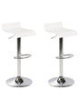 Set of 2 Bar Stools White with Footstool Swivel Gas Lift Adjustable Height Modern Beliani