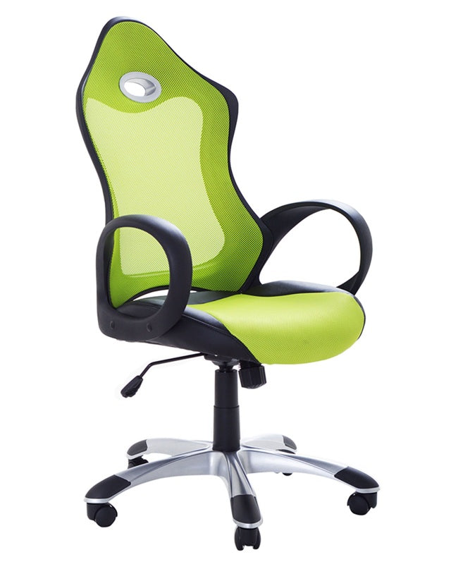 Office Chair Green Mesh Fabric Swivel Tilt Mechanism Adjustable Seat Height Ergonomic Backrest Beliani