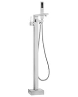 Freestanding Bath Mixer Tap Silver Chrome Faucet Shower Kit Floor Mounted Beliani