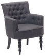 Armchair Grey Fabric Club Chair Button Tufted Wooden Legs Beliani