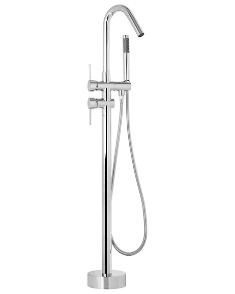 Bath Mixer Tap Silver Chrome Freestanding Modern Beliani