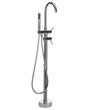 Bath Mixer Tap Silver Brass Freestanding Bathtub Faucet with Hand Shower Modern Design Beliani