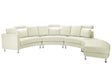 Curved Sofa Off-White Faux Leather Modular 7-Seater Adjustable Headrests Modern Beliani