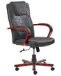 Massage Chair Black Leather Swivel Gas Lift Adjustable Height with Castors Ergonomic Modern Office Beliani