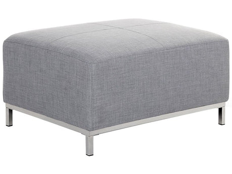 Ottoman Light Grey Fabric Upholstered Footstool Rectangular Minimalistic Modern Beliani