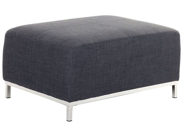 Ottoman Grey Fabric Upholstered Footstool Rectangular Minimalistic Modern Beliani