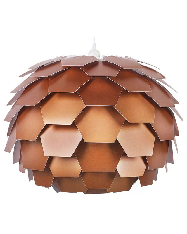 Pendant Lamp Copper Plastic Pine Cone Globe Shade Hanging Lamp Beliani