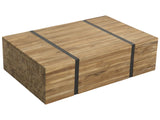 Coffee Table Teak Solid Wood 110 x 69 cm on Castors Rectangular Industrial Rustic Beliani
