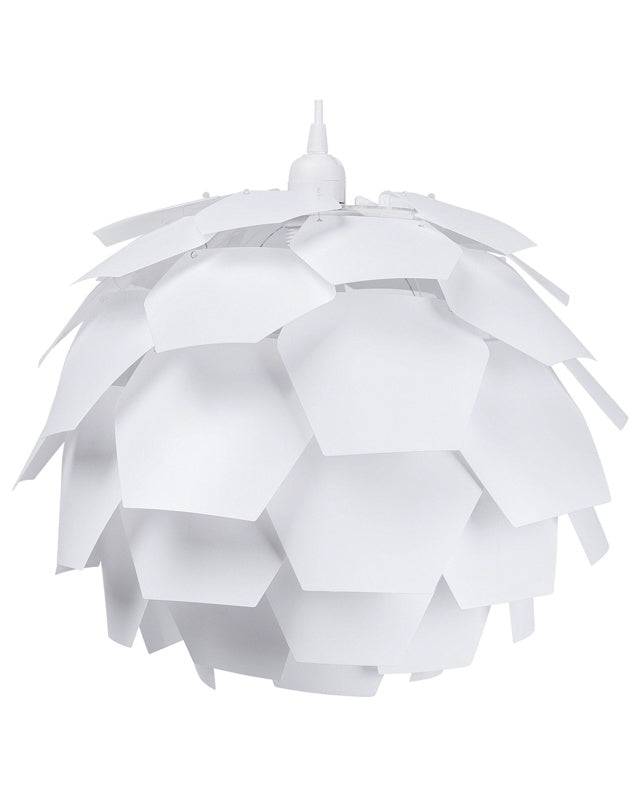 Pendant Lamp White Plastic Pine Cone Shade Hanging Lamp Beliani