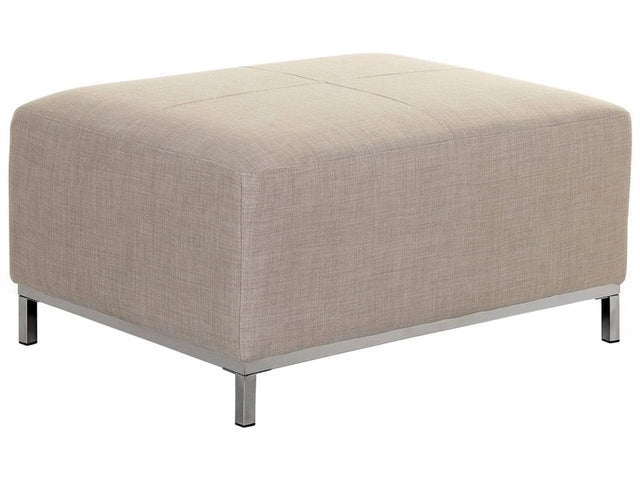 Ottoman Beige Fabric Upholstered Footstool Rectangular Minimalistic Modern Beliani