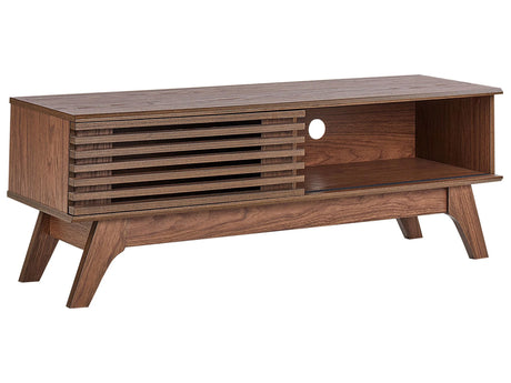 TV Stand Dark Wood Storage Shelf Sideboard Cable Management Modern Beliani