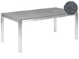 Garden Dining Table Grey and Silver Granite Table Top Stainless Steel Legs Outdoor Resistances 6 Seater 180 x 90 x 74 cm Beliani