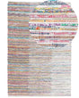 Area Rag Rug Multicolour Stripes Cotton 140 x 200 cm Rectangular Hand Woven Beliani