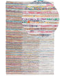 Area Rag Rug Multicolour Stripes Cotton 140 x 200 cm Rectangular Hand Woven Beliani