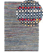 Area Rag Rug Blue Cotton 140 x 200 cm Rectangular Hand Woven Beliani