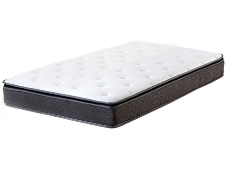 Pocket Spring Mattress White with Grey Bamboo Fabric EU Single Size Medium Firm 5 Zone Beliani