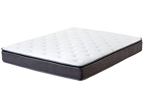 Pocket Spring Mattress White with Grey Bamboo Fabric EU Double Size 4ft6 Medium Firm 5 Zone Beliani